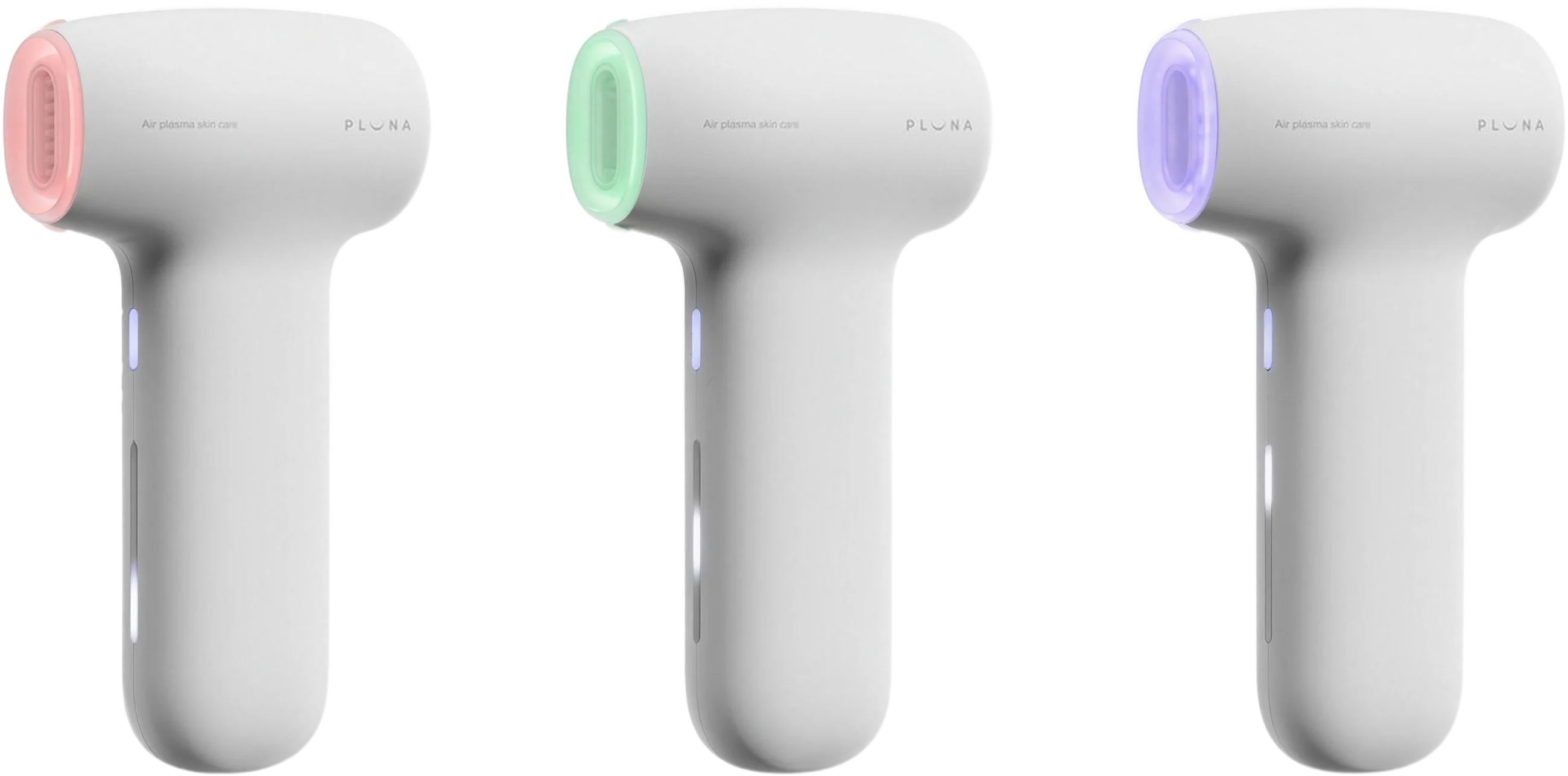 Three PLUNA devices showing Face, Line and Spot mode lighting